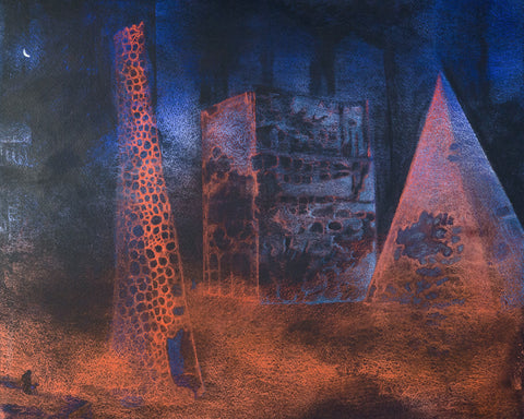 The Ruins Mixed Media Landscape Painting